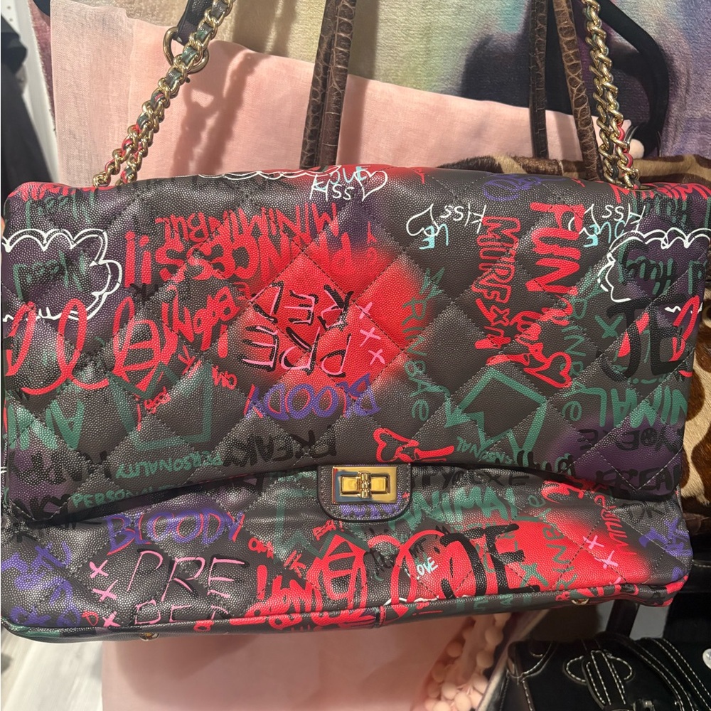 Colorful Graffiti Print Women's Bag